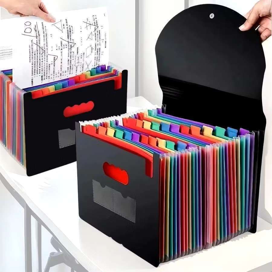 Pasta Organizadora Arquivos Sanfonada Expansível Divisórias Folha A4 Documentos 13  fang