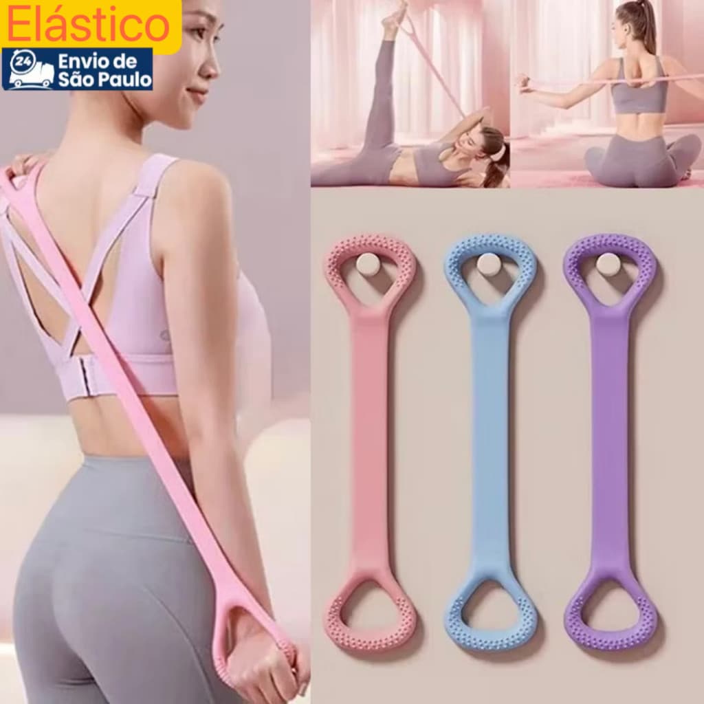 Silicone elástico de resistência para treino de força, yoga e fitness em casa.—Enviar rápido