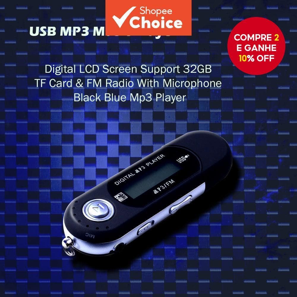 1 Mini USB Mp3 player De Música Suporte Digital De Tela LCD 32GB tf Cassete FM Rádio Black/blue/red/silver Mp3