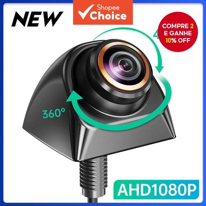  Câmera de Ré para Carro AHD CVBS 1080P Full HD Imagem de Inversão 170° Ângulo Amplo Visão Noturna Lente Olho de Peixe