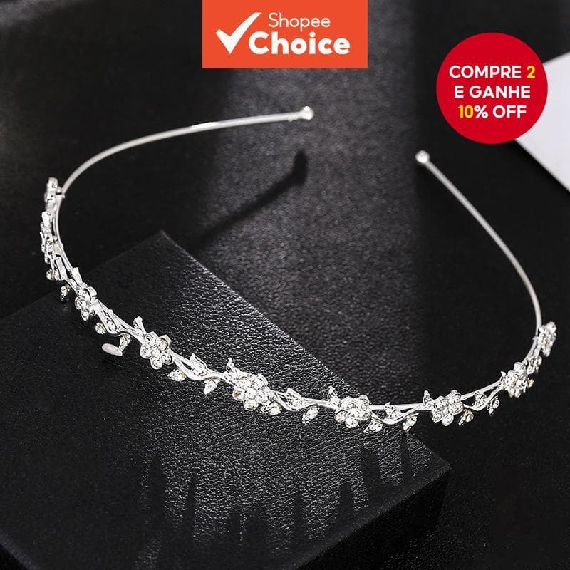 Argola De Cabelo Floral – Linda Flor De Ameixa Tiara De Cristal De Noiva Acessório De Natal