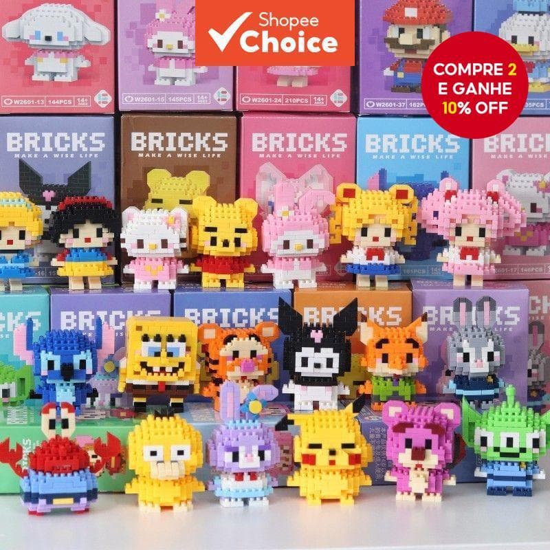 Conjunto De Micro Blocos De Construção , Estatuetas De Desenhos Animados DIY , Brinquedos De Quebra-Cabeça Com Caixa Ceg