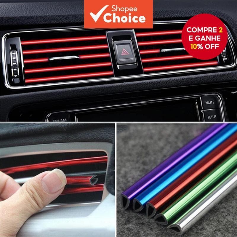 Saída De Ar Do Carro Tira Decorativa Porta Borda Canto Protetor AC Ventilação Modificação Console Central Interior Cor G