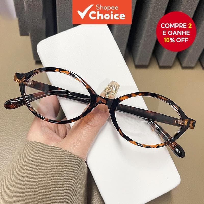 Óculos Ovais Retrô Coreanos-Bloqueio De Luz Azul De Armação Pequena Para Mulheres