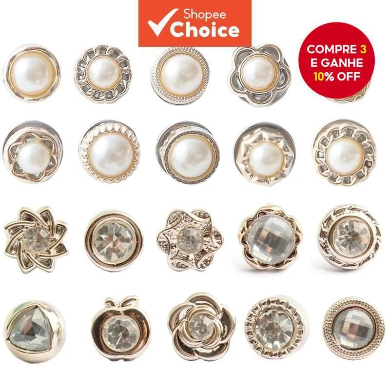Conjunto De 10 Peças De Abotoaduras De Moda De Alta Qualidade Para Decoração De Vestuário Estilo Exclusivo
