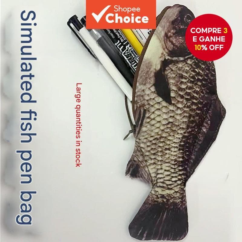 Estojo Engraçado De Peixe | Bolsa De Papelaria Criativa Estilo Coreano , Caneta Novidade Para Estudantes , Presente Fofo