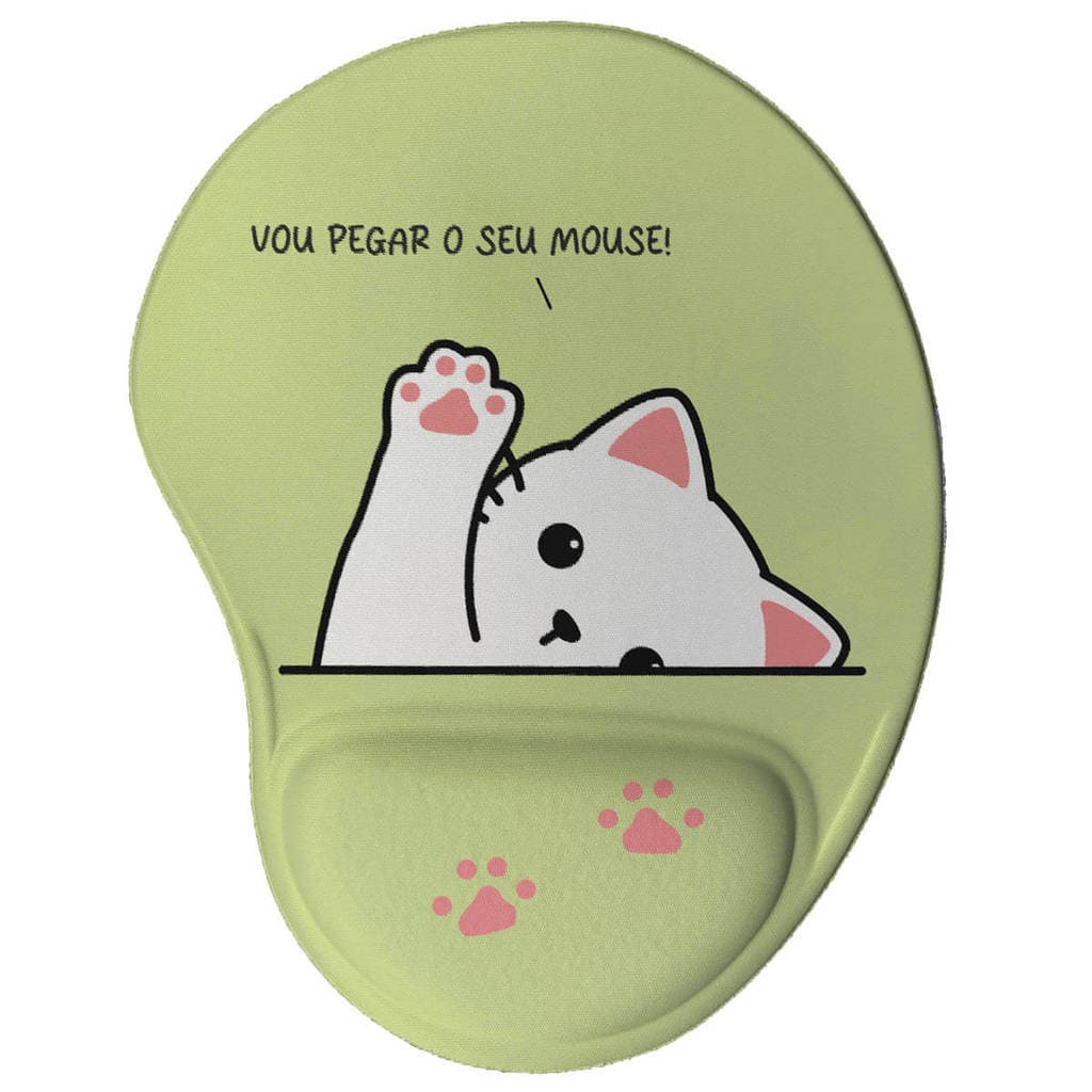 Mouse Pad Ergonômico Divertido Gatinho Vou Pegar o Seu Mouse