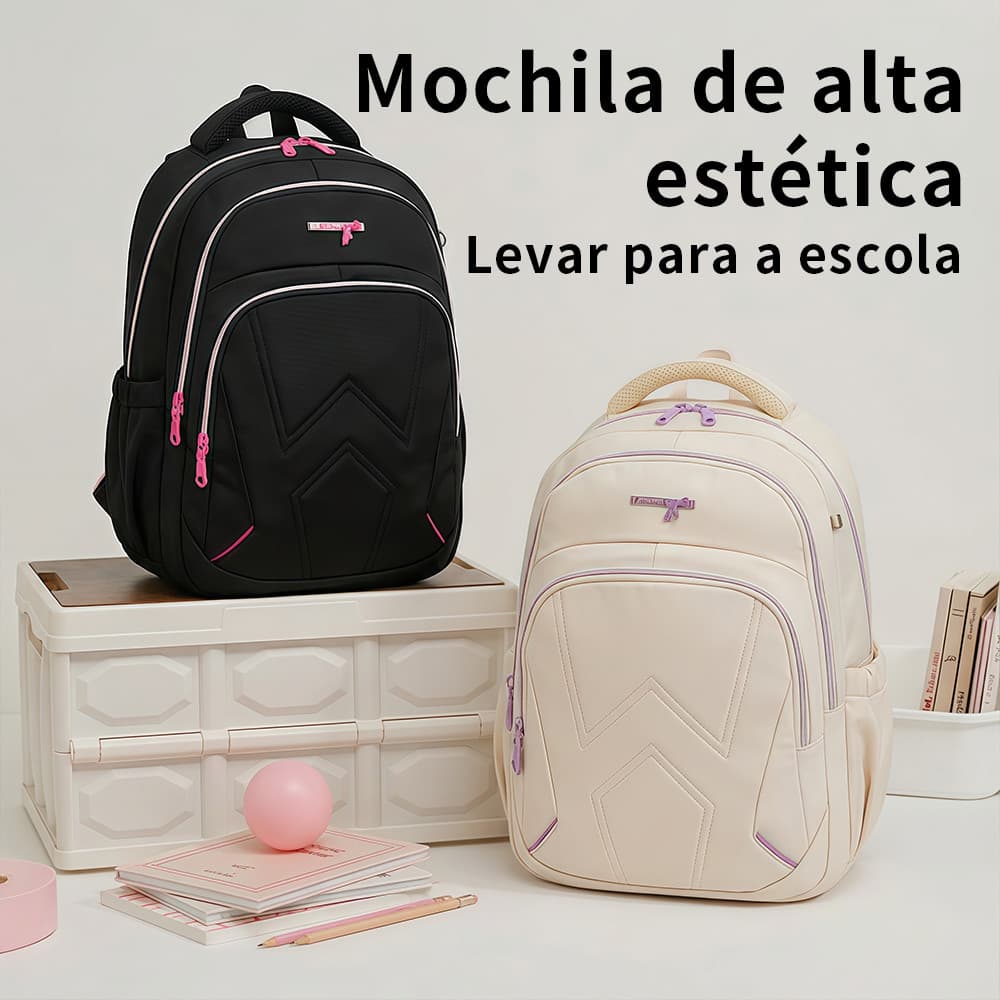 Mochila Feminina Escolar Bolsa Grande Moda Impermeável Resistente para Notebook Viagem Trabalho