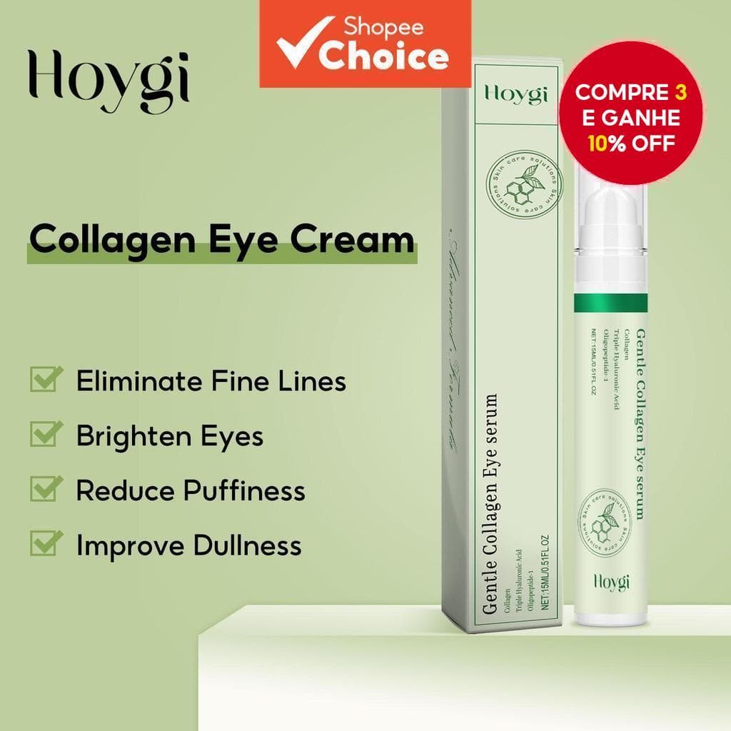 Sérum Para Os Olhos Com Colágeno - Clareia Olheiras, Reduz Bolsas, Linhas Finas, Firmador E Hidratante - 15ml