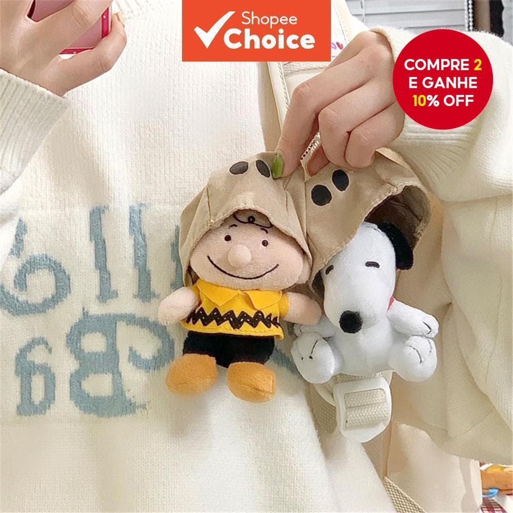 Chapéu Com Capuz Fofo de Pelúcia Snoopy Charlie Brown Boneca Chaveiro Acessório para Chave