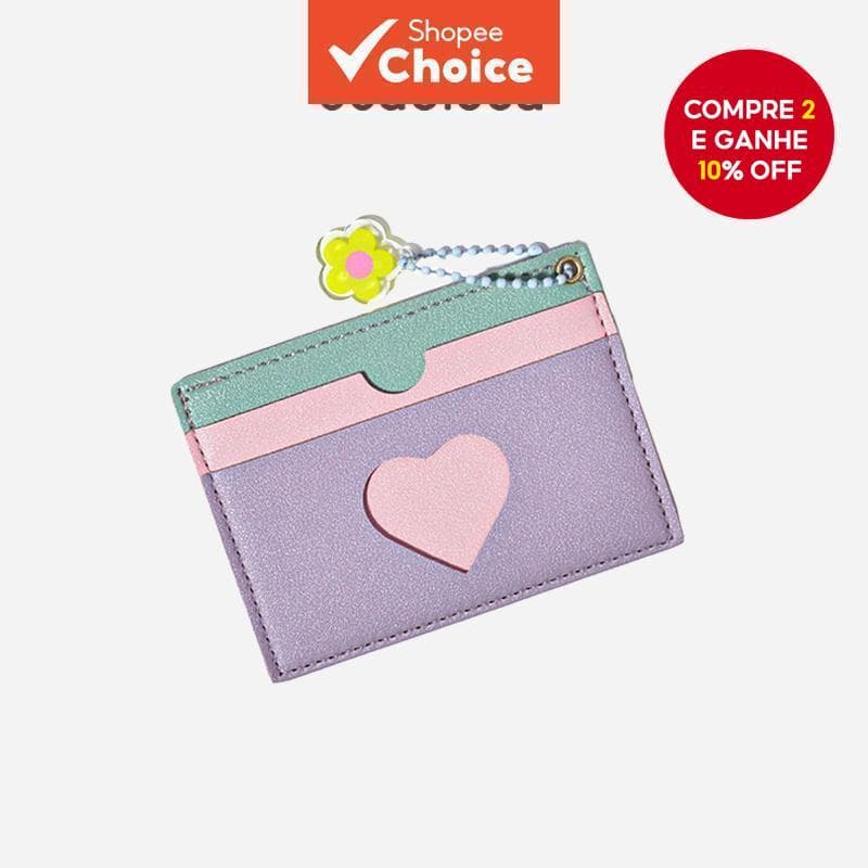 SeaGloca Porta-Cartões Coreano Simples Ultra-Fino E Multi Para Mulher No 1808