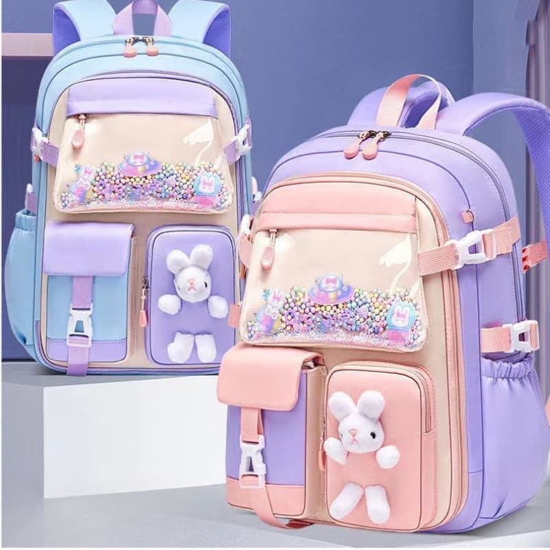 Mochila Escolar Menina Grande Capacidade Abertura 180° | Juvenil Infantil | Leve Reforçada Princesa Viagem Passeio