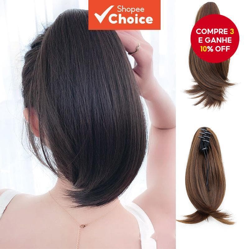 Peruca De Rabo De Cavalo Curto Sintético , Clipe De Garra Pequena , Falso Com Cauda Ligeiramente Elevada , Moda Feminina