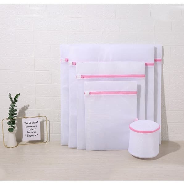 Kit com 5 Sacos De Lavar Roupas Protetor De Roupa Íntima Lingerie Tamanho Grande