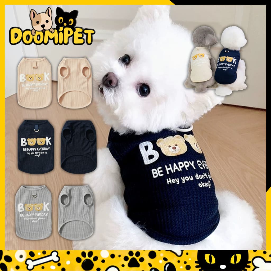 Roupa para Cachorro DOOMIPET com Estampa de Ursinho – Camiseta Pet Confortável e Estilosa