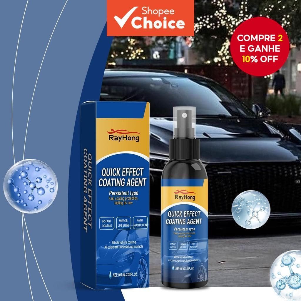 Agente de Revestimento de Efeito Rápido Rayhong - Spray de Limpeza para Carros que Mantém o Brilho, Anti-Sujidade e