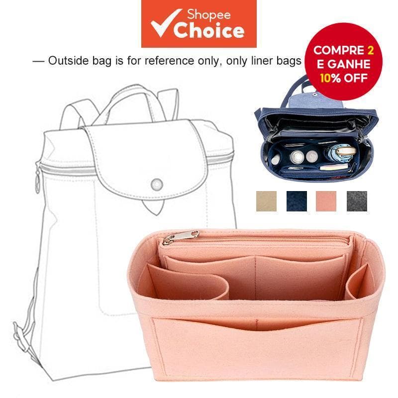 Organizador de Mochila Longchamp LE PLIAGE para Viajem com Divisória de Feltro para Mulheres e Homens