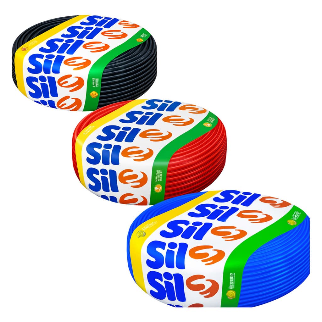 Kit 3 Cabos Flexível Sil 2,5mm  100 Mts Várias Cores