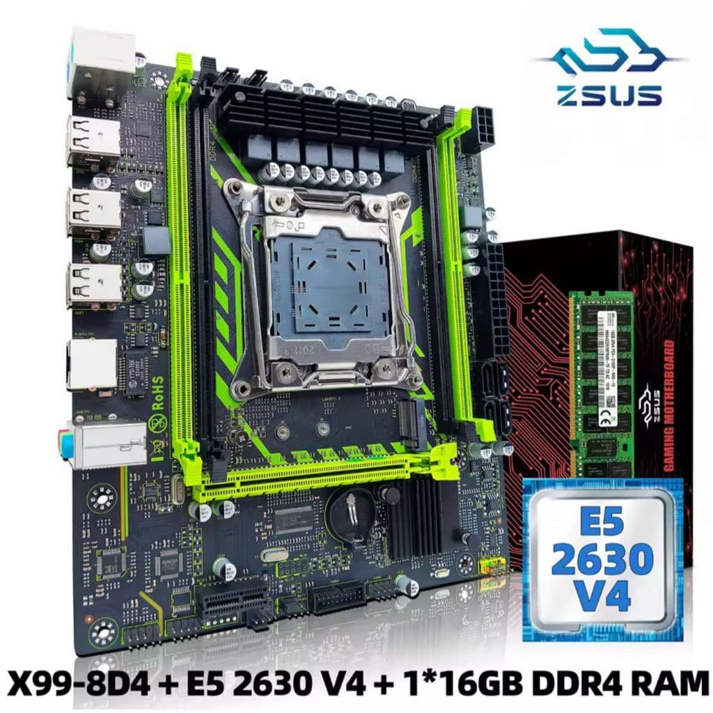Kit Gamer Placa Mãe X99 + Xeon E5-2630v4 + 16gb 2400mhz Ddr4 Acompanha pilha Cr2032 De Brinde!!!