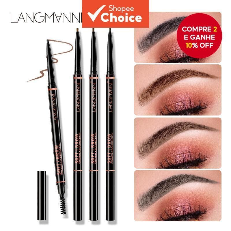 LANGMANNI Lápis De Sobrancelha Giratório Fino De Cabeça Dupla À Prova D'água De 1.5 Mm Para Cuidados Naturais