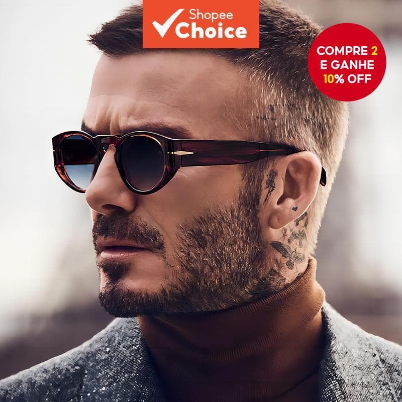 Samune Óculos De Sol Redondos De Perna Larga , Proteção UV400 , Designer De Luxo Vintage Para Mulheres , Homens , Preto 