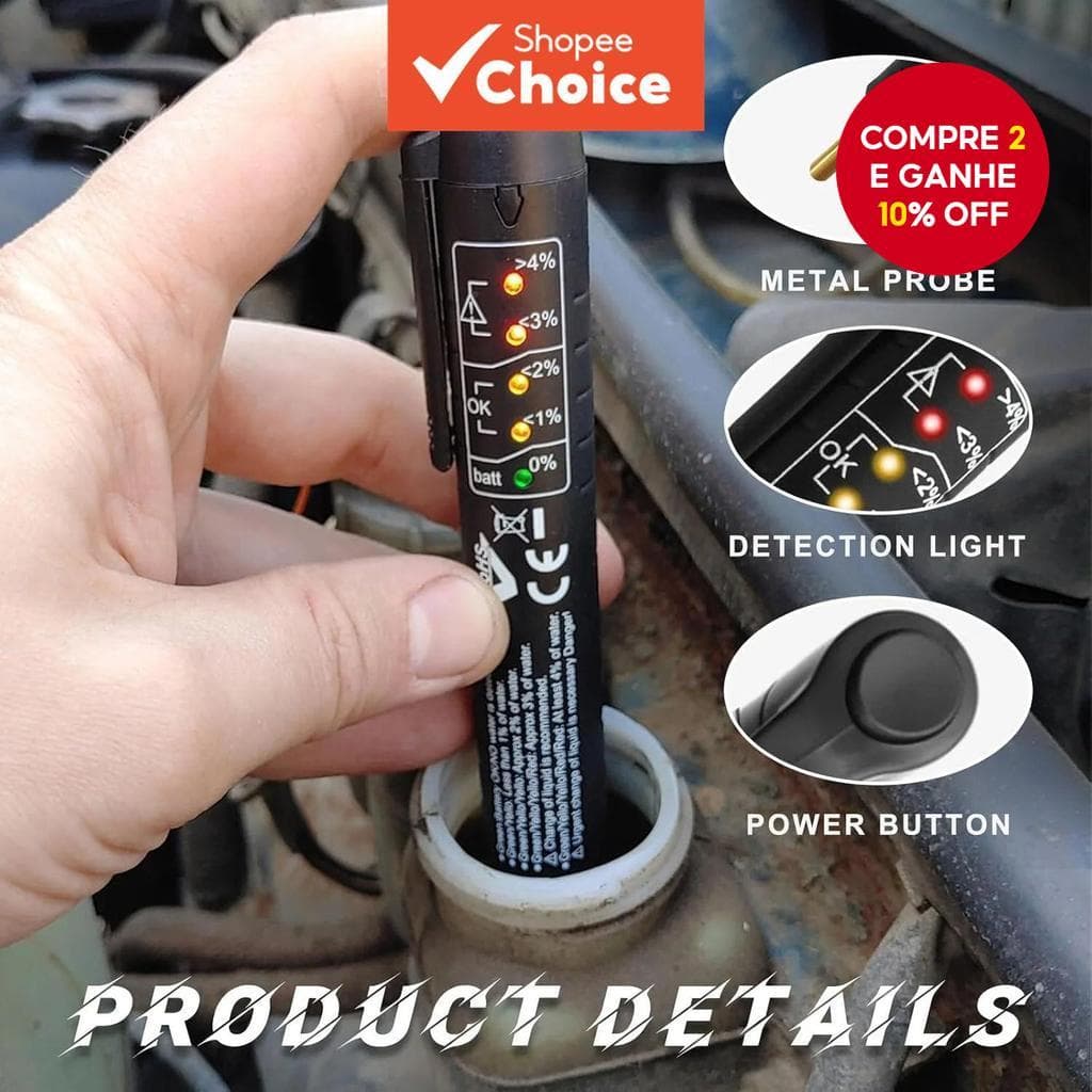 Caneta De Verificação De Qualidade De Óleo Precisa , Testador Universal De Fluido De Freio Digital Para Líquido De Carro