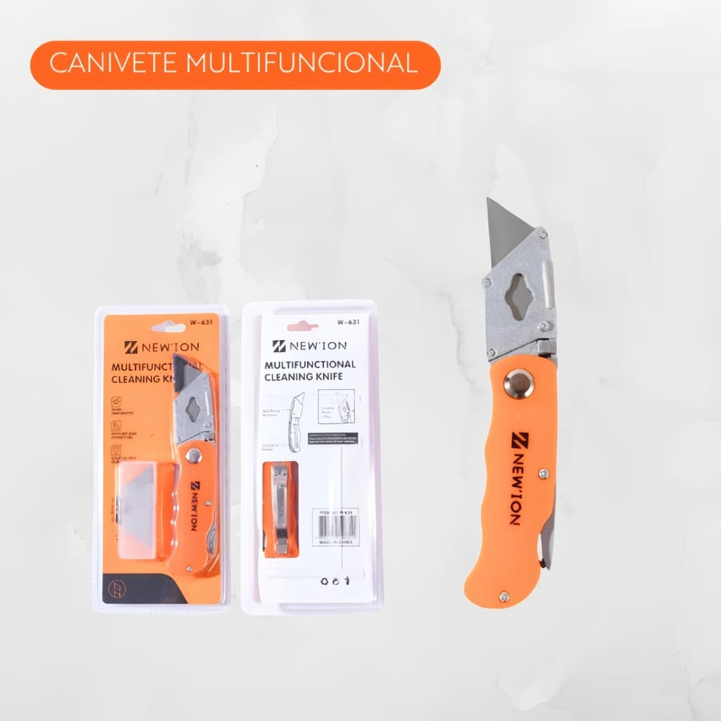 Estilete de Segurança Profissional Trapezoidal e Dobrável – Reforçado 15.5cm