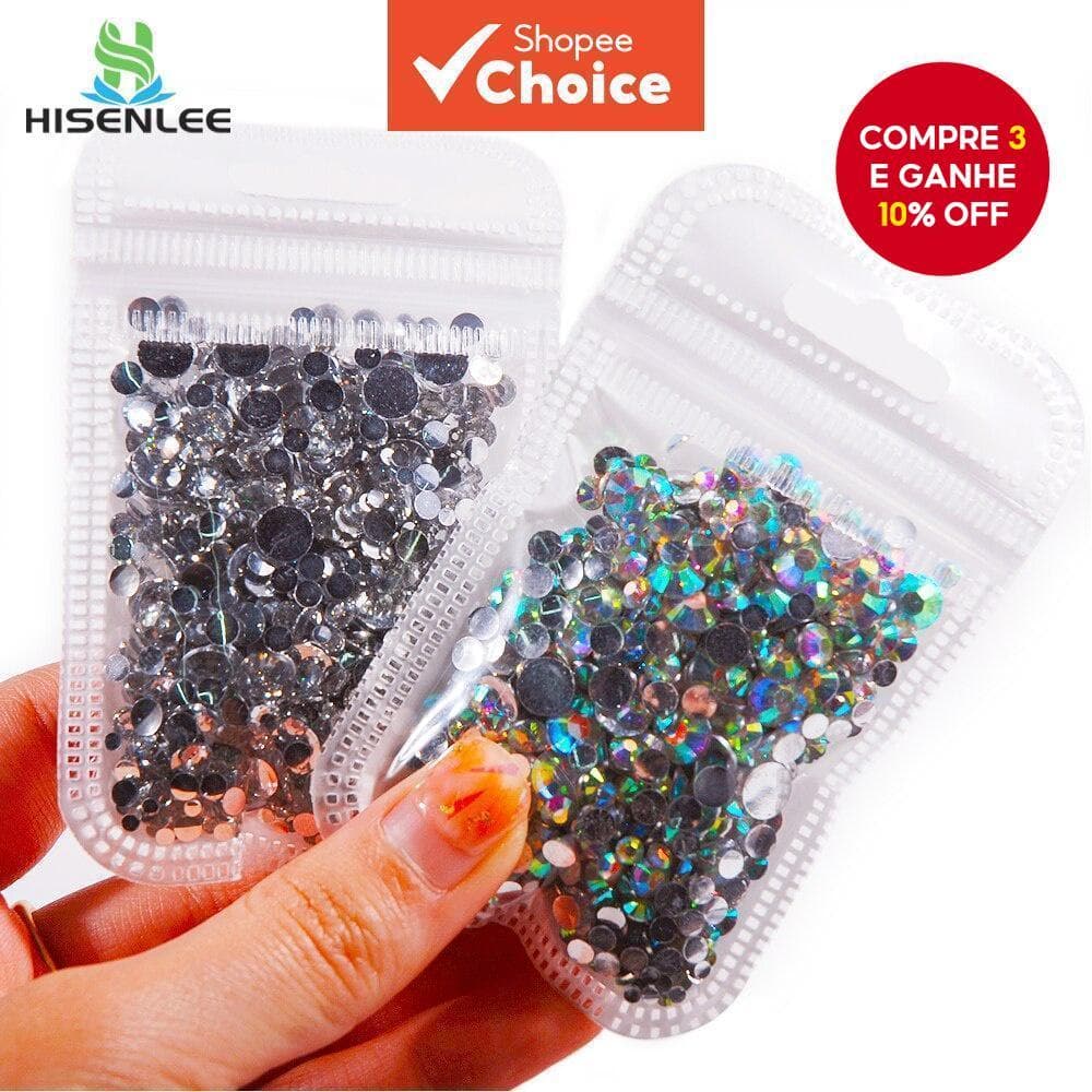 Alta Qualidade 1000pcs Mistura de Pedras de Resina Redonda Brilhante para Decoração de Unha DIY