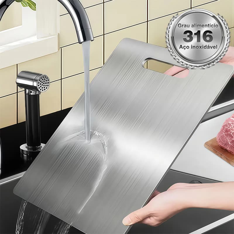 30X46CM Tábua De Corte 316 Aço Inoxidável Antibacteriana À Prova De Mofo tábua de cozinha
