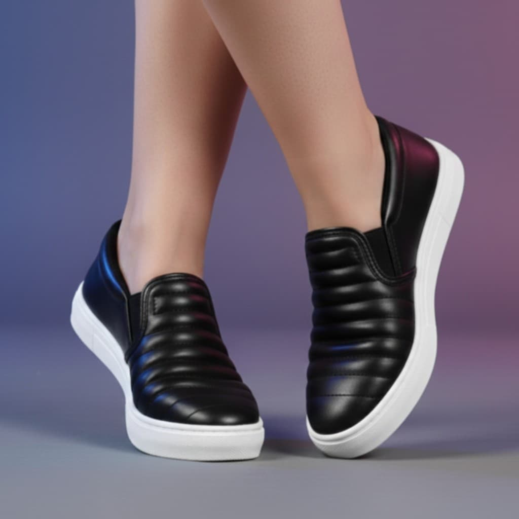 Slip On Bordado Tênis  Casual Feminino Sapatilha Feminina Leve Confortável Macio Dia a Dia