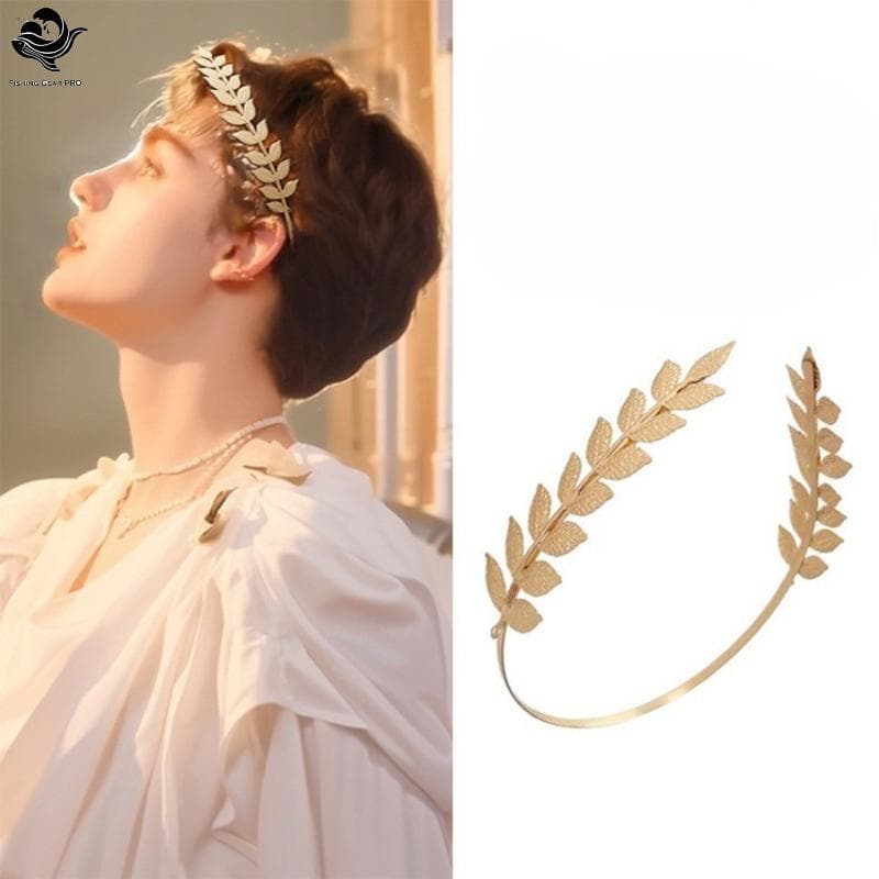 PFG Novo Retro Cor De Ouro Folha Headpiece Coroa Tiara Deusa Grego Jóias Casamento Acessórios Para O Cabelo FG