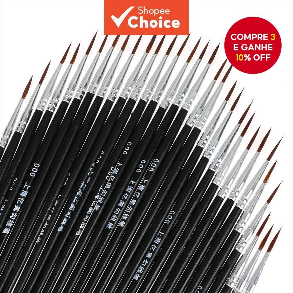 20 Pcs Fontes Da Arte Pintados À Mão Fina Linha De Gancho Caneta Desenho Pincel De Tinta Nylon Escova Pintura Acrílica