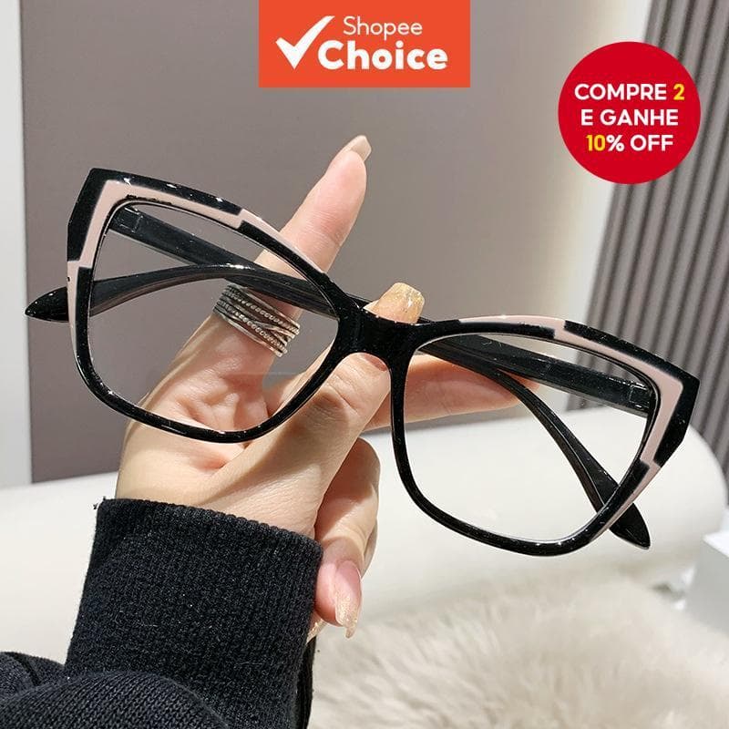 Óculos Retrô De Luz Azul Olho De Gato Para Mulheres – Armação Leve Unissex Jogos/Escritório/Diário