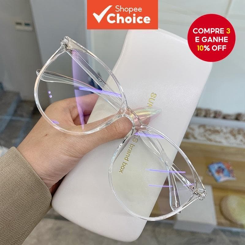 Óculos De Bloqueio De Luz Azul Com Armação Redonda , Transparente , Elegante , Proteção UV , Jogos De Computador