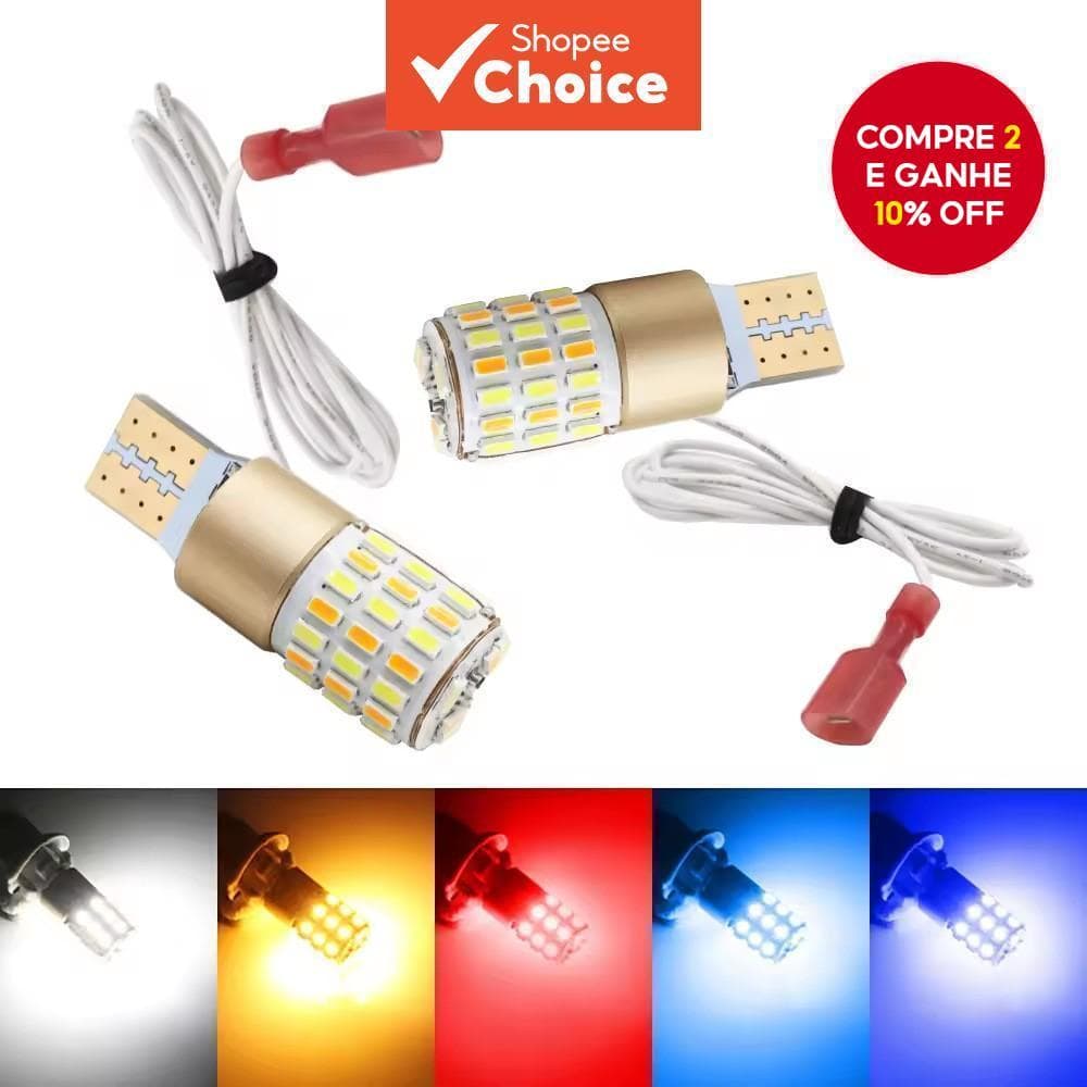 2PCS T10 Luz de Sinalização de Motocicleta de Contato Duplo T10 Lâmpada Lateral de Duas Cores Sinalizador W16W Luz de