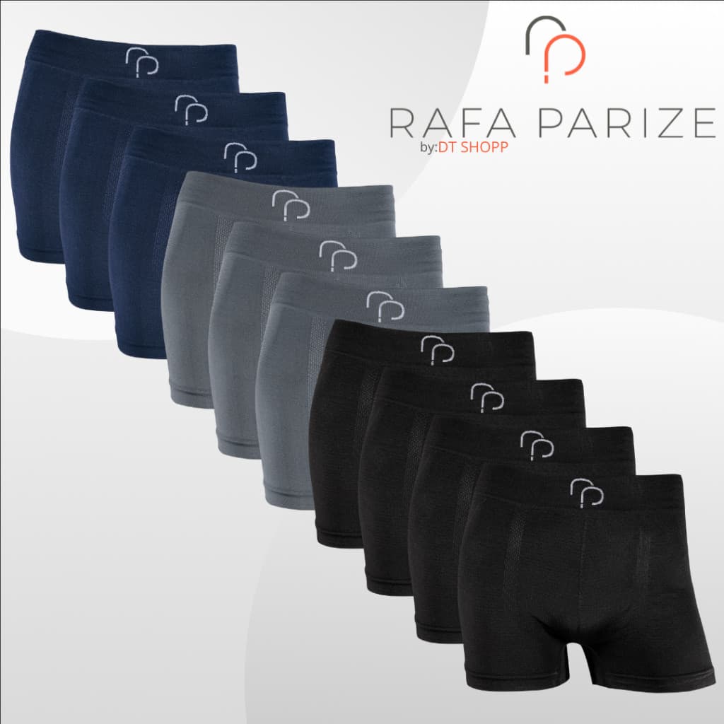 Kit 10 Cuecas Boxer Sem Costura em Microfibra Rafa Parize - Adulto