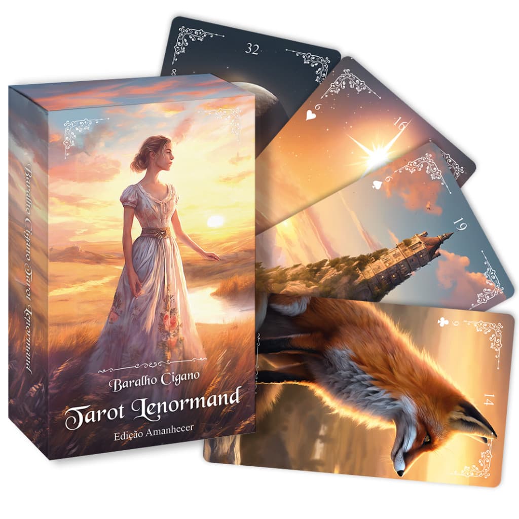 Cigano Tarot Lenormand Ed. Amanhecer Idioma Português, 40 cartas + livreto + caixa