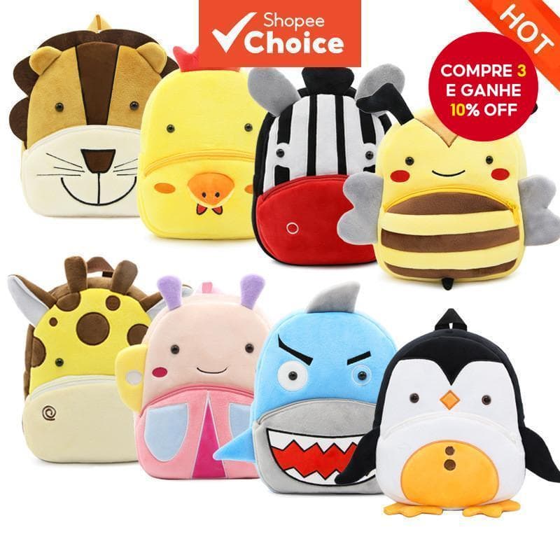 Mochila De Pelúcia Infantil Com Animais Fofos De Desenho Animado Para Jardim De Infância , Perfeita Crianças E Pré-Escol