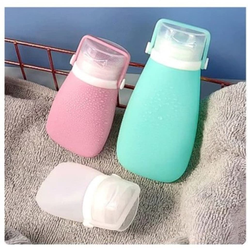 Kit 3 Frasco De Cosmético 30/60/90ml Silicone Para Viagem Portátil Shampoo Creme Loção Sabonete Leo Store BR