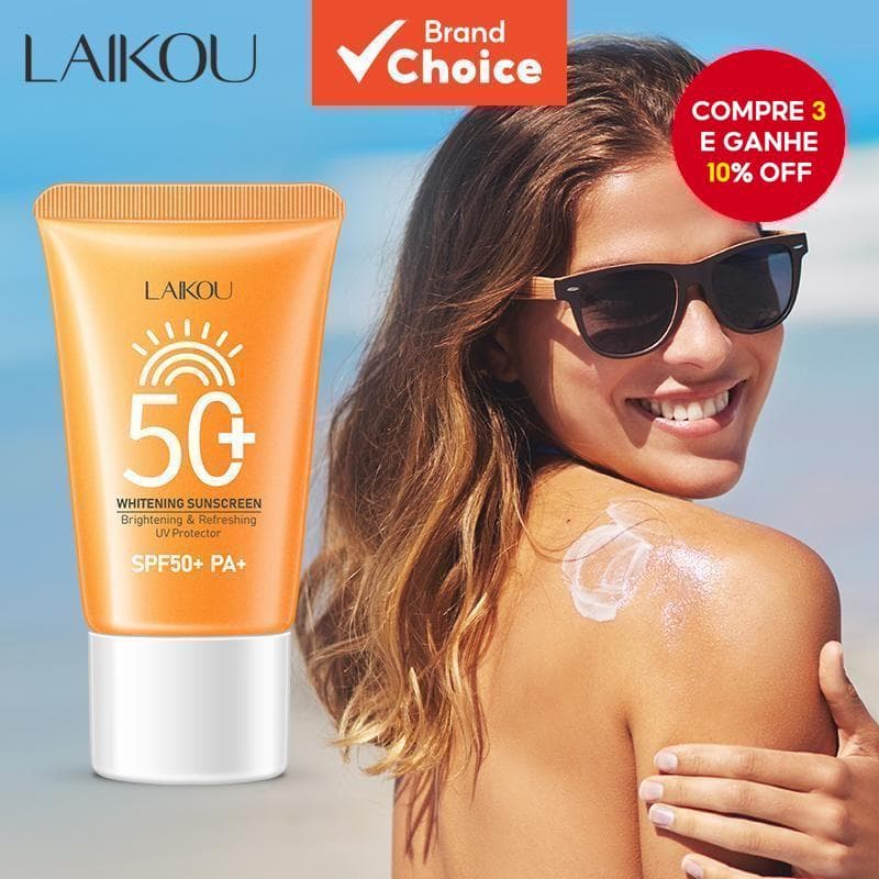 Creme Protetor Solar LAIKOU Clareador, Hidratante, Waterproof, Protetor UV, Fator de Proteção Solar SPF50+, 30g