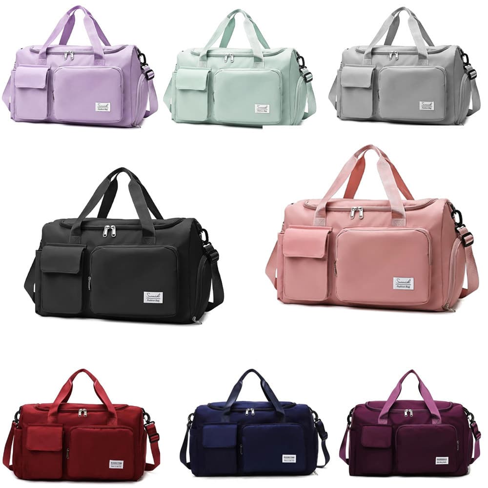 Mochila Bolsa de Academia Feminina Grande com Alça Transversal – Mala de Viagem Esportiva à Prova d'Água