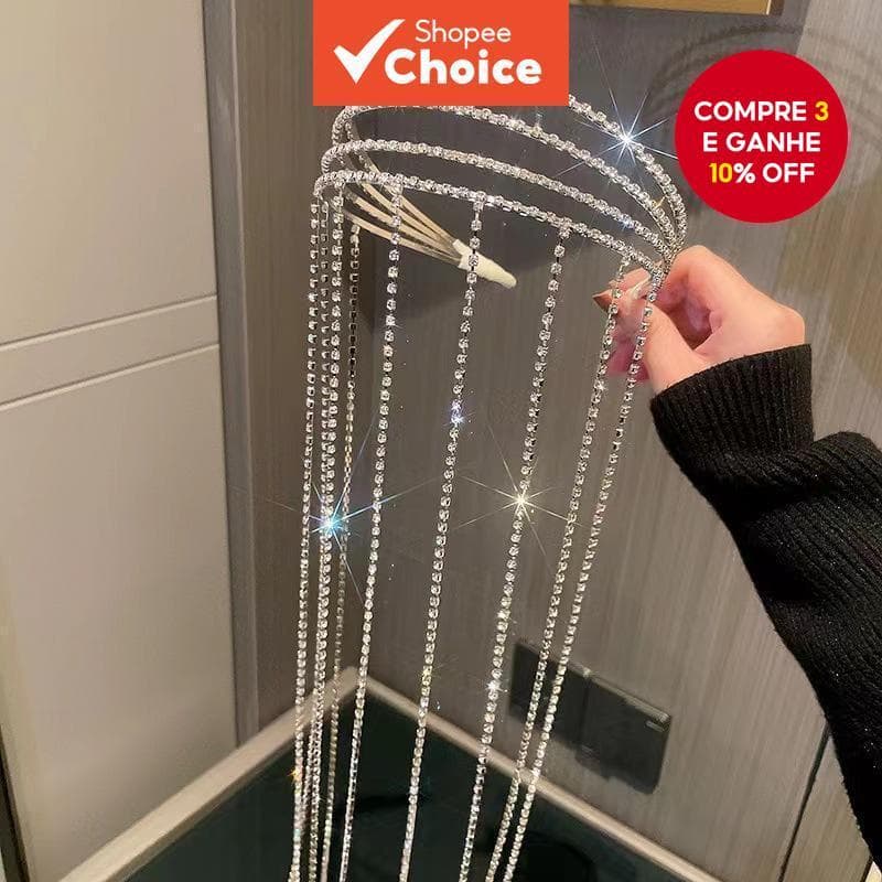 Diamante borla elegante bandana moda acessórios de cabelo feminino