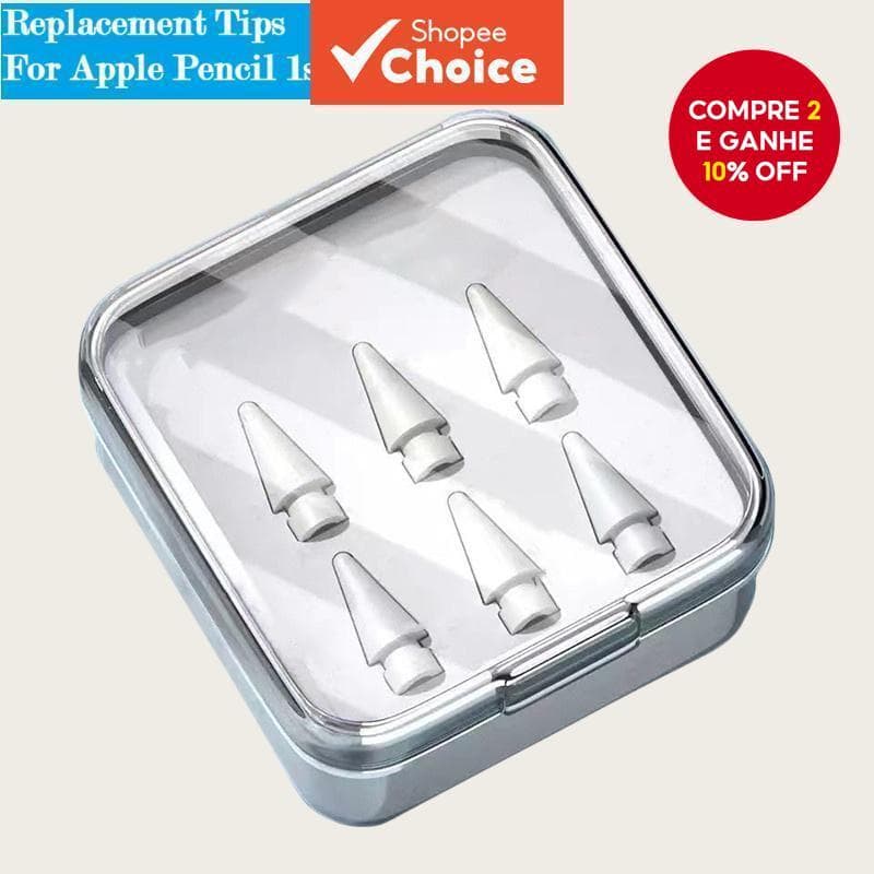 6 Unidades/Conjunto De Pontas De Reposição Para Apple Pencil 1a/2a Geração -