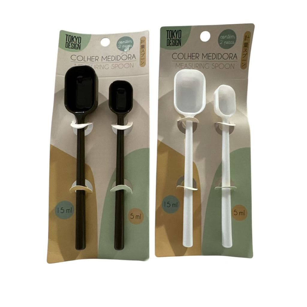 Kit 2 Colher Medidora Suplemento Design Paramétrico 5ml/15ml
