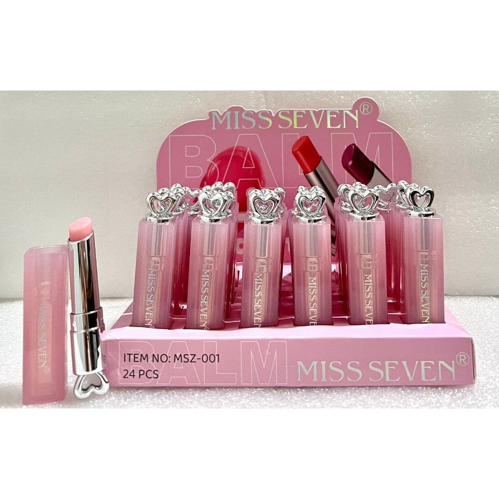 Kit c/24 pcs Bálsamo Labial MISS SEVEN | Hidratação com Efeito de Mudança de Cor  MSZ-001