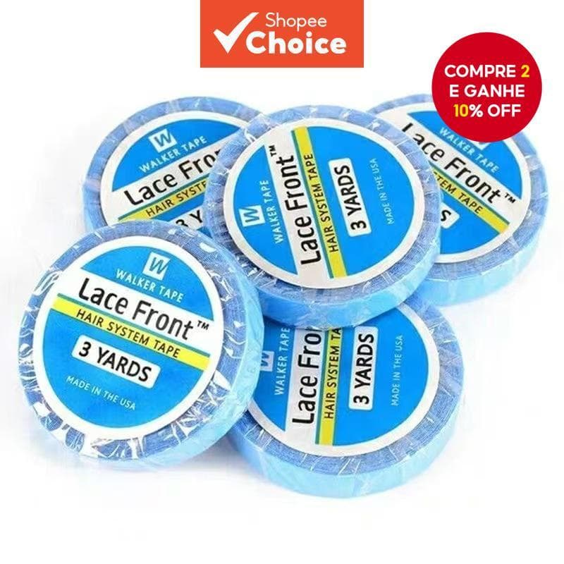 Fita Dupla Face Para Peruca De Renda Azul De 0.8 Cm x 3 Jardas-Adesiva Andador Perucas E Postiços