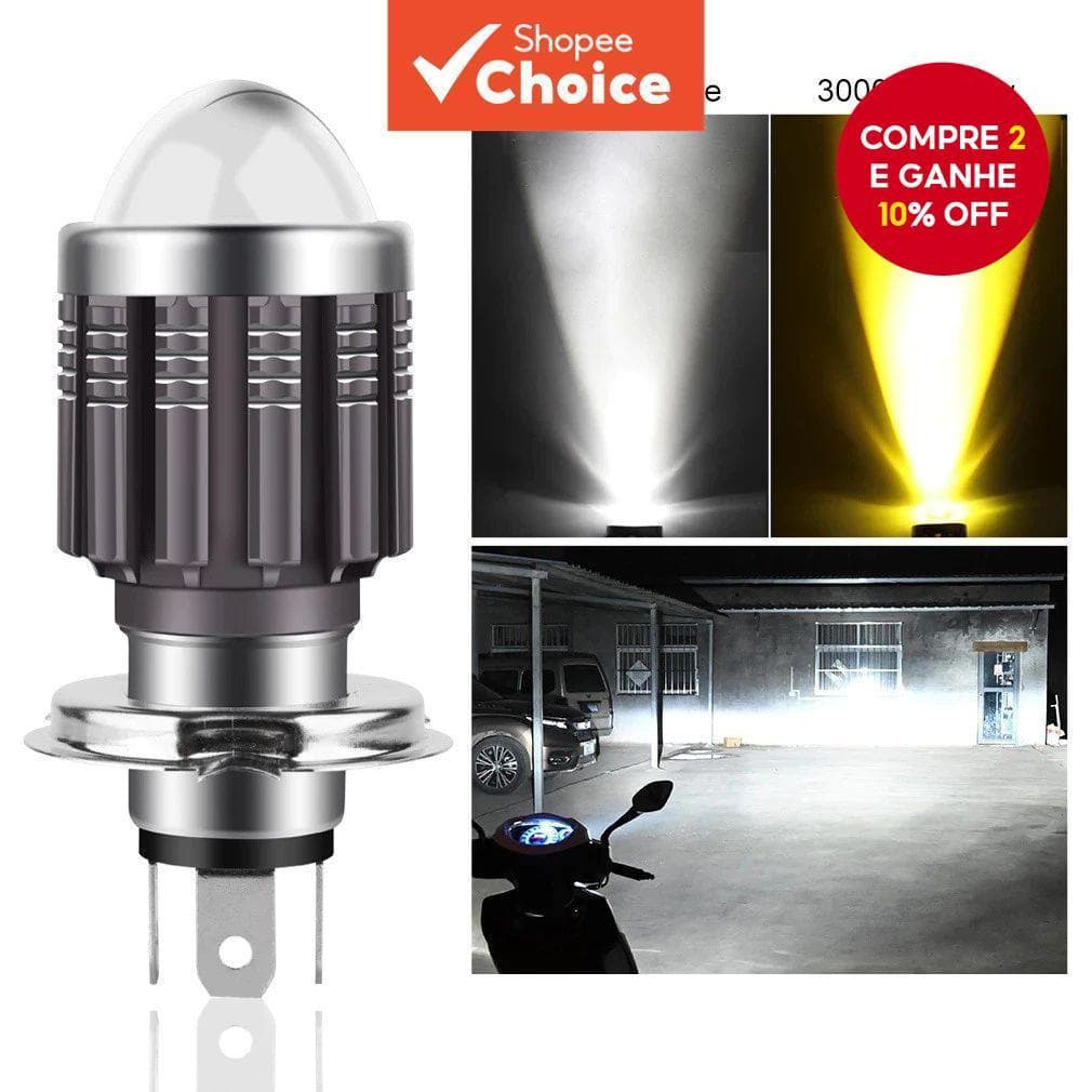 Heyword H4 LED Farol Luz Para Motocicleta-Mini Lâmpada De Condução 12V 10000LM , Brilhante