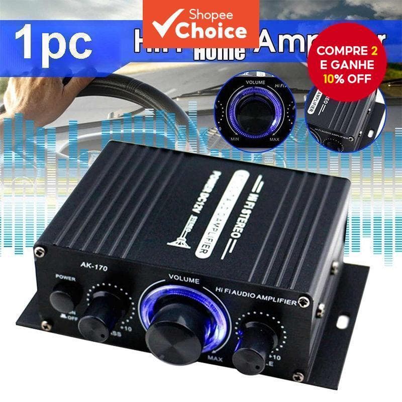  1PC Amplificador Universal de Carro AK170 Mini Amplificador de Mesa para Computador de Carro e Moto 12V, Alto-falante