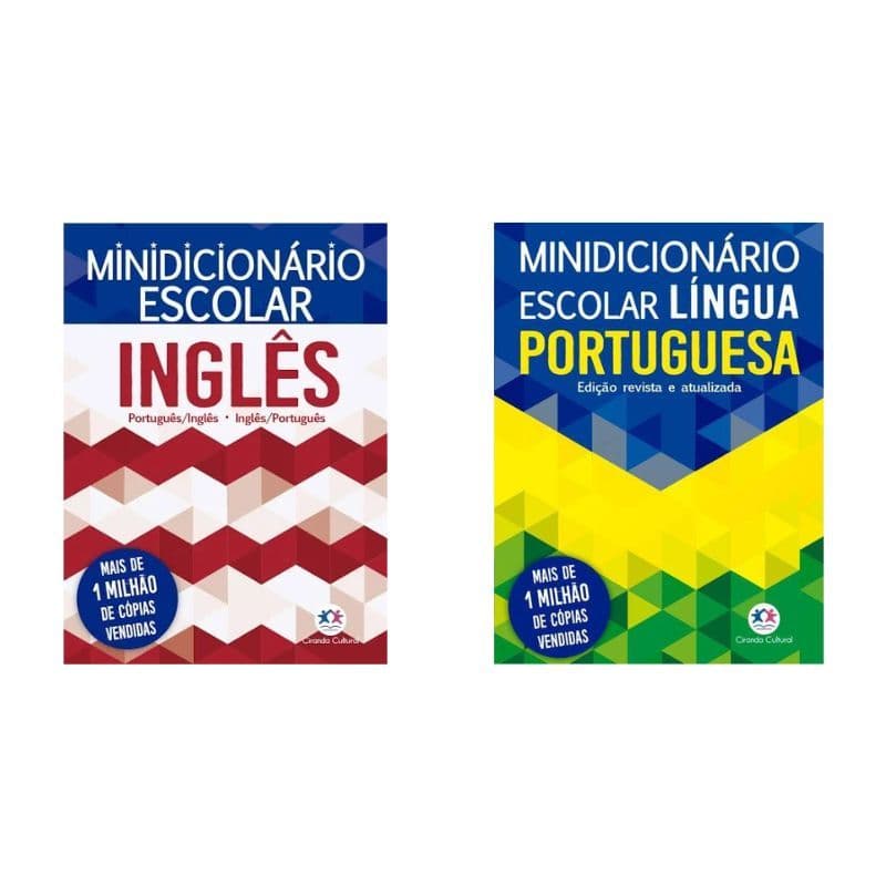 Kit 2 Dicionário Escolar Português e Ingês Ciranda Cultural