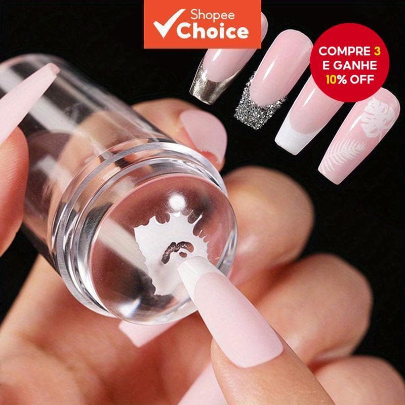Carimbo De 1 Unidade Para Decoração De Unhas E Manicure Francesa Com Silicone Transparente